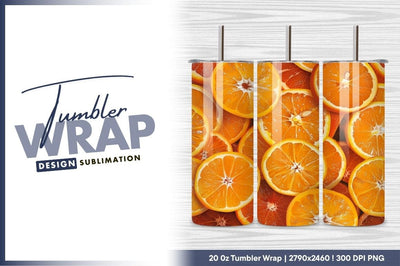 Fresh Orange Slices For Backgrounds Tumbler Png Sublimation Regulrcrative 
