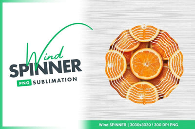 Fresh Orange Slices Round Wind Spinner Png Sublimation Regulrcrative 