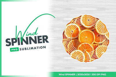 Fresh Orange Slices Wind Spinner Round Png Sublimation Regulrcrative 