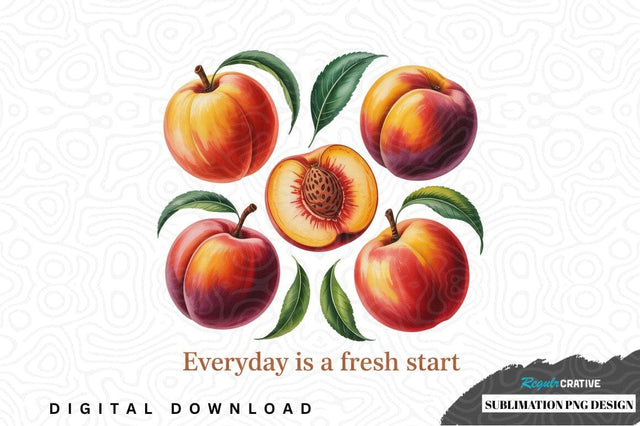 Fresh peaches sublimation png design Sublimation Regulrcrative 