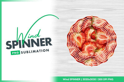 Fresh Sliced Strawberries Wind Spinner Round Png Sublimation Regulrcrative 