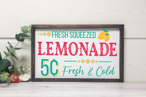 Fresh Squeezed Lemonade, Summer Sign SVG SVG CraftLabSVG 