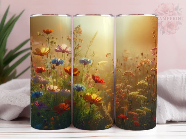 Fresh Wildflowers Bright Colors 20oz Tumbler Wrap PNG, Wildflowers Tumbler Png, Straight & Tapered Tumbler Wrap, Instant Digital Download Sublimation Li Zamperini 