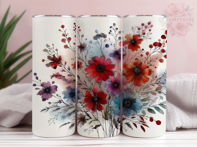 Fresh Wildflowers Bright Colors 20oz Tumbler Wrap PNG, Wildflowers Tumbler Png, Straight & Tapered Tumbler Wrap, Instant Digital Download Sublimation Li Zamperini 