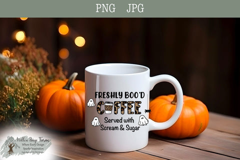 Freshly BOO'D Coffee Funny Ghost Shirt | Halloween printable Sublimation Willow Paige Farms 