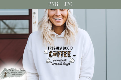 Freshly BOO'D Coffee Funny Ghost Shirt | Halloween printable Sublimation Willow Paige Farms 