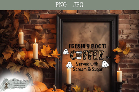 Freshly BOO'D Coffee Funny Ghost Shirt | Halloween printable Sublimation Willow Paige Farms 
