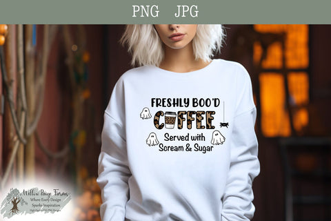 Freshly BOO'D Coffee Funny Ghost Shirt | Halloween printable Sublimation Willow Paige Farms 