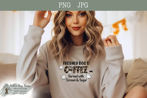 Freshly BOO'D Coffee Funny Ghost Shirt | Halloween printable Sublimation Willow Paige Farms 