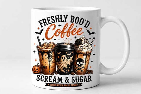 Freshly Boo'd Coffee PNG | Halloween Coffee Digital Download SVG BillahCrafts 