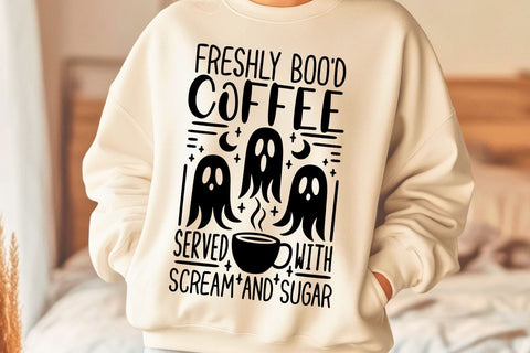 Freshly Boo'd Coffee Served With Scream and Sugar| Halloween Coffee SVG Cutting Files. SVG CosmosFineArt 