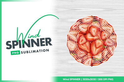 Freshly Cut Strawberries Wind Spinner Round Png Sublimation Regulrcrative 