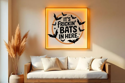 Frickin Bats In Here SVG for Fall Halloween Door Hanger SVG DesignDestine 
