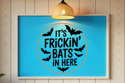 Frickin Bats In Here SVG for Fall Halloween Door Hanger SVG DesignDestine 