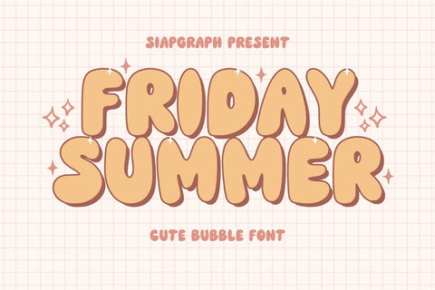 Friday Summer - Retro Bubble Font Font Masyafi Studio 