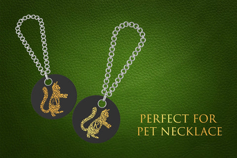 Friendly Cat Mandala Monogram Font Dm Letter Studio 