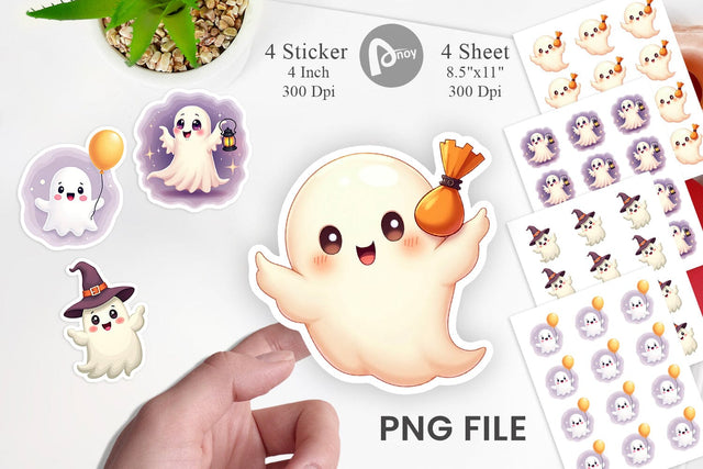 Friendly Ghosts Sticker Sublimation artnoy 