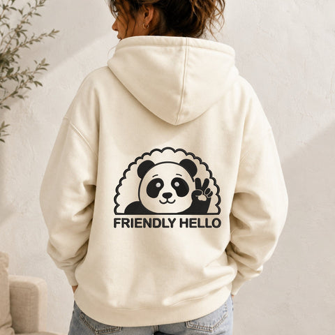 Friendly Hello Panda Embroidery Design – Cute Waving Panda Machine Embroidery File, Peace Sign Panda Design Embroidery/Applique DESIGNS PatternFeed8 