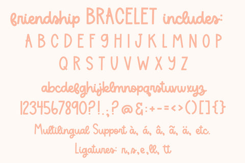 Friendship Bracelet, Cute Handwritten Font, Cursive Handwriting for Cricut Font Designing Digitals 