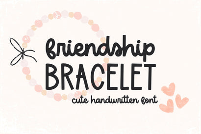Friendship Bracelet, Cute Handwritten Font, Cursive Handwriting for Cricut Font Designing Digitals 