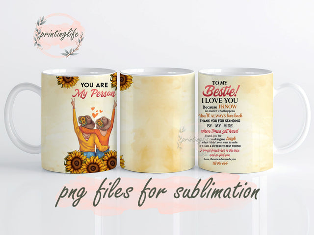 Friendship Gifts for Women Friends Mug Wrap Design, Instant Digital Design Download Mug Wrap Design, Mug Design PNG Sublimation PrintingLife 