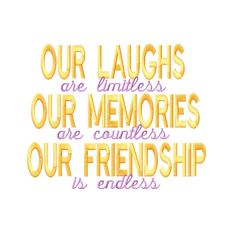 Friendship Quotes Embroidery Designs Bundle - 6 Designs, Friends ...