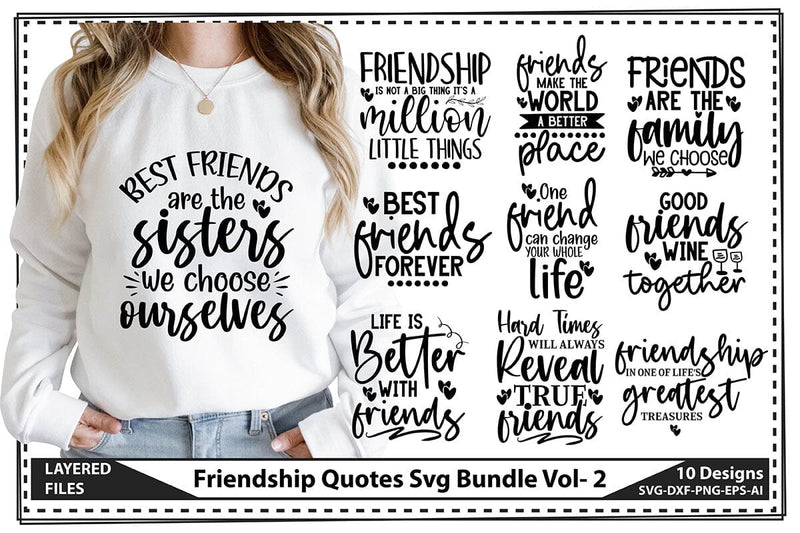 Friendship Quotes Svg Bundle Vol- 2 SVG shah alam 