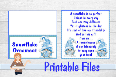 Friendship Snowflake Ornament Card & Bag Topper 3D Paper Family Creations 