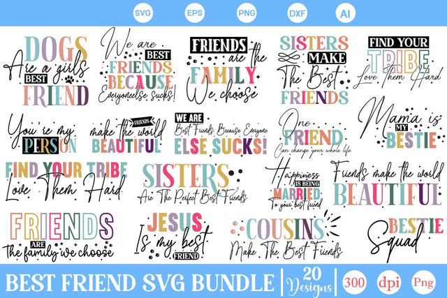 Friendship SVG Bundle, Best friend Bundle, SVGs,Quotes and Sayings,Food & Drink,On Sale, Print & Cut SVG DesignPlante 503 