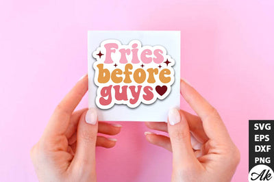 Fries before guys Retro Stickers Design SVG akazaddesign 