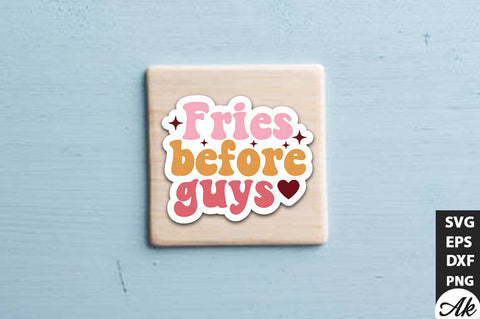 Fries before guys Retro Stickers Design SVG akazaddesign 