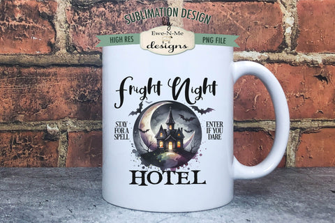 Fright Night Hotel Sublimation Design | Halloween PNG Design Sublimation Ewe-N-Me Designs 