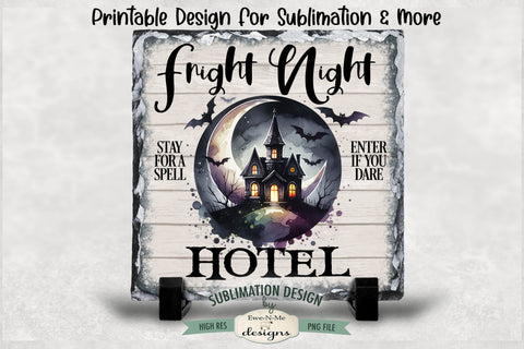 Fright Night Hotel Sublimation Design | Halloween PNG Design Sublimation Ewe-N-Me Designs 