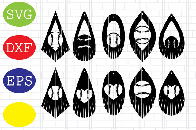 Fringe Baseball Earrings Svg, Fringe Earrings Svg, Sport Earrings Svg, Jpg, Eps, Dxf Files SVG DigitalSvgFiles 
