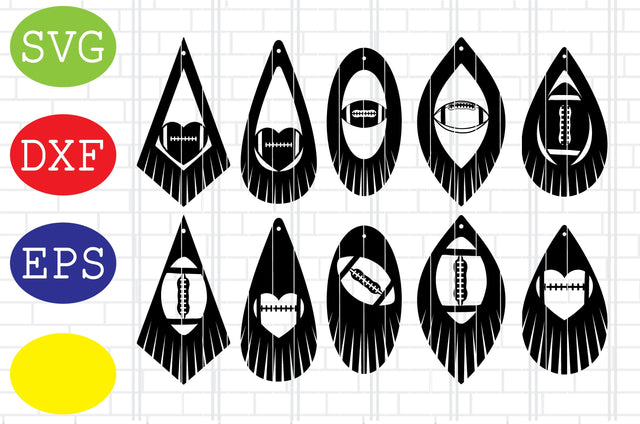 Fringe Football Earrings Svg, Sport Earrings Svg, Fringe Earrings Svg, Jpg, Eps, Dxf Files SVG DigitalSvgFiles 