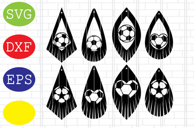 Fringe Soccer Earring svg, Sport Earring svg, Soccer Ball Earring Svg, Jpg, Eps, Dxf Files SVG DigitalSvgFiles 