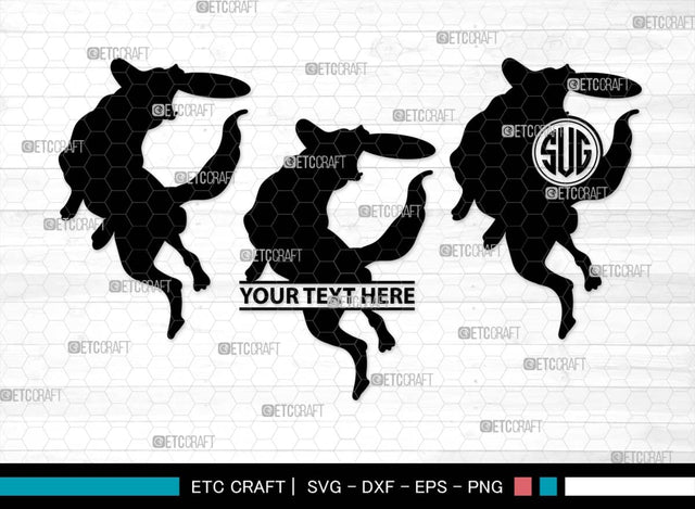 Frisbee Dog Monogram, Frisbee Dog Silhouette, Frisbee Dog SVG, Jumping Frisbee Dog Svg, Dog Svg, Jumping Dog Svg, Animal Svg, SB00557 SVG ETC Craft 