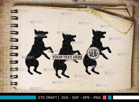 Frisbee Dog Monogram, Frisbee Dog Silhouette, Frisbee Dog SVG, Jumping Frisbee Dog Svg, Dog Svg, Jumping Dog Svg, Animal Svg, SB00557 SVG ETC Craft 