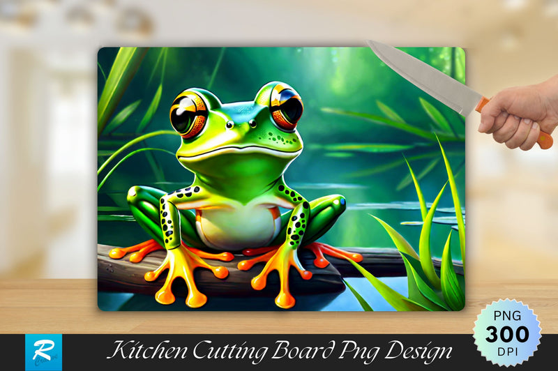 Frog Background Cutting Board Sublimation Regulrcrative 