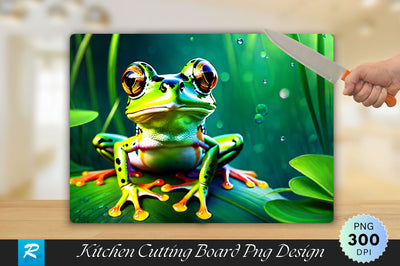 Frog Background Cutting Board Sublimation Regulrcrative 