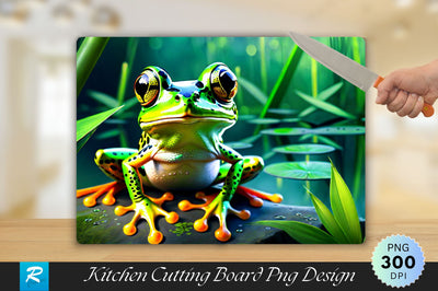 Frog Background Cutting Board Sublimation Regulrcrative 