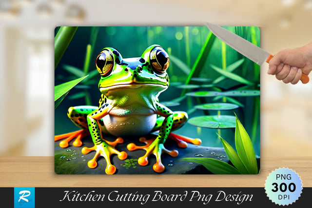 Frog Background Cutting Board Sublimation Regulrcrative 