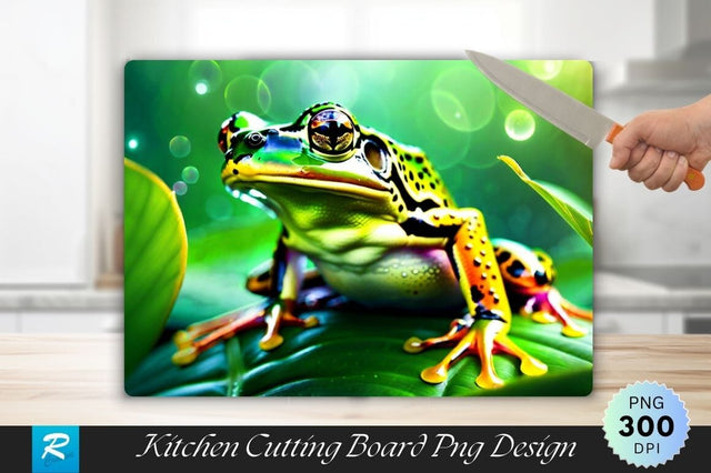 Frog Background Cutting Board Sublimation Regulrcrative 