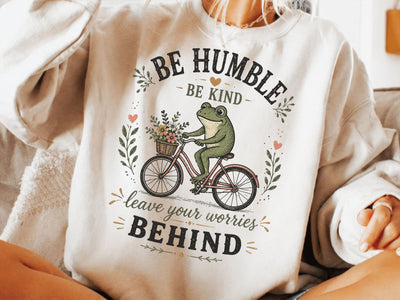 Frog Bicycle Png, Be Humble Be Kind Quote SVG DesignDestine 