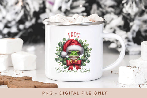 Frog Christmas Club PNG - Cute Pet Holiday Design Sublimation BijouBay 