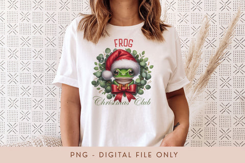 Frog Christmas Club PNG - Cute Pet Holiday Design Sublimation BijouBay 