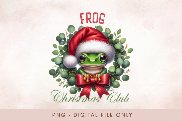 Frog Christmas Club PNG - Cute Pet Holiday Design Sublimation BijouBay 