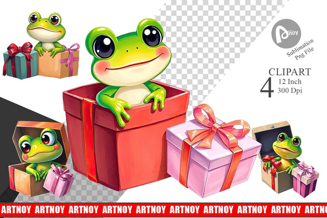 Frog Clipart Gift Sublimation artnoy 