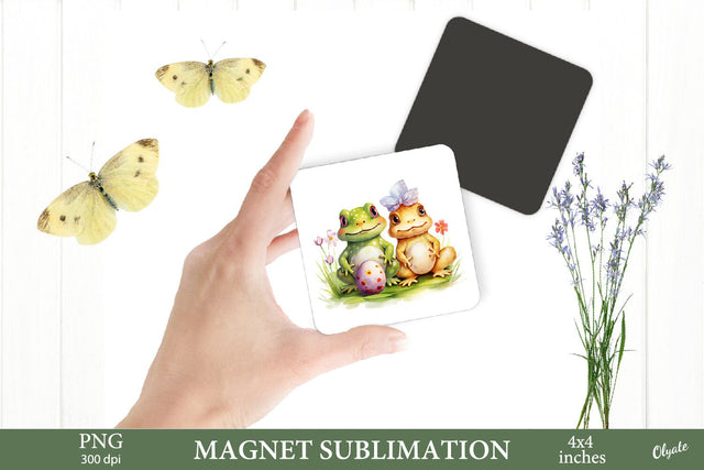 Frog & Egg Sublimation PNG. Easter Magnet Sublimation PNG Sublimation Olga Terlyanskaya 