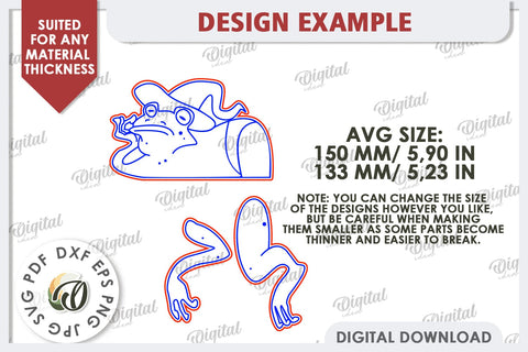 Frog Funny Decor Laser Cut. Cute Animal. Shelf Sitter SVG SVG Evgenyia Guschina 